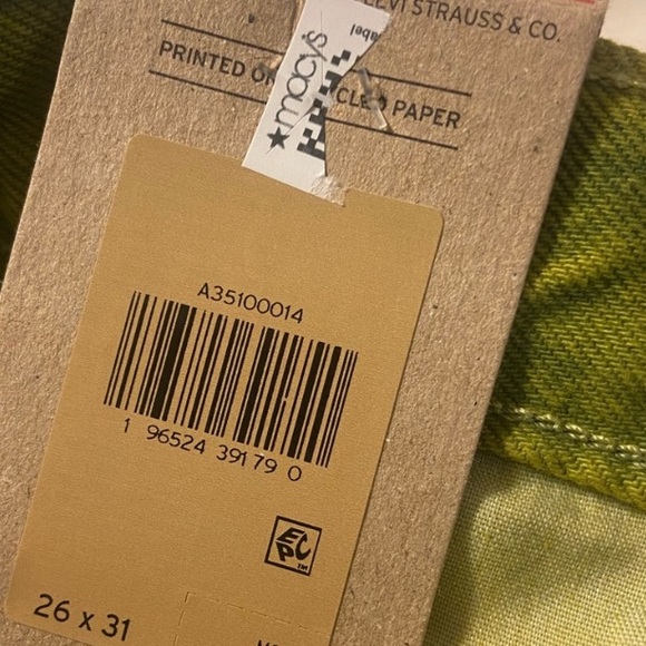 Levi’s distressed 94’ baggy mid-rise straight leg barrel green jeans size 26x31 - Picture 11 of 11